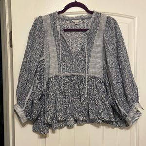 AE Twin print peasant boxy crop top